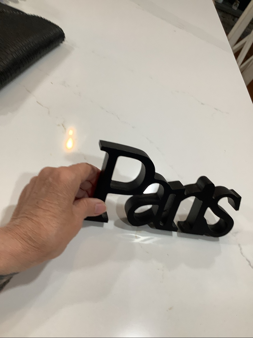 Black 'Paris' Decorative Script Sign - Picture 3 of 3
